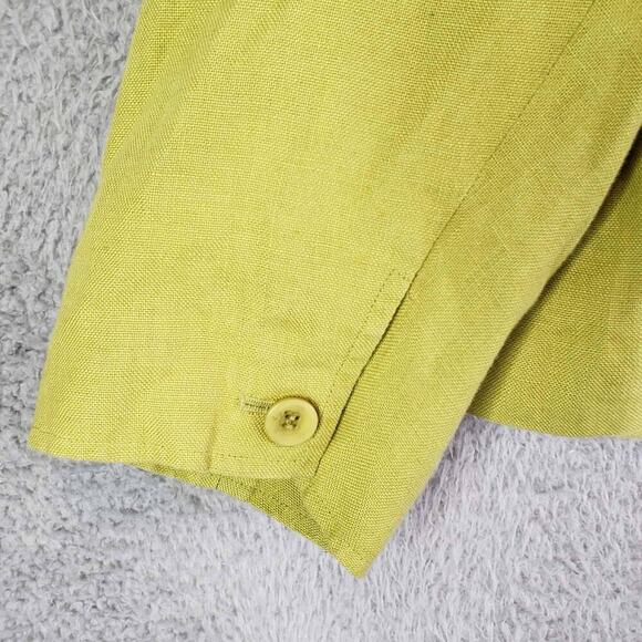 Talbots Blazer Women's Size 24W Linen Jacket Chartreuse Green - Picture 4 of 8